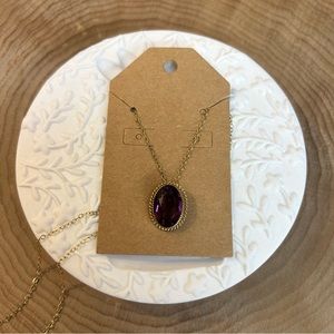 VINTAGE SIGNED GOLD AND AMETHYST NECKLACE